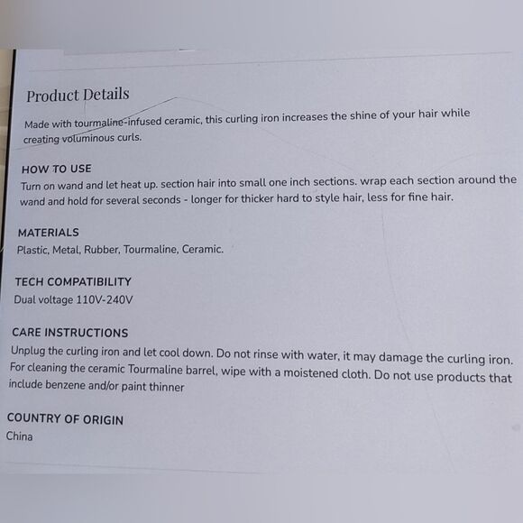 NEW FOXYBAE® 25MM Black Curling Wand With Rose Gold Colored Barrel - Picture 5 of 5